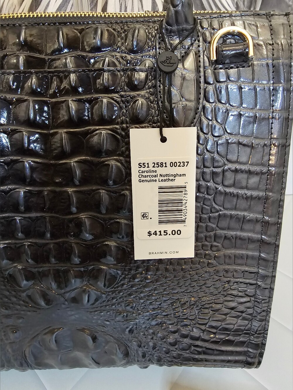 Brahmin Caroline Charcoal Nottingham + Veronica Wallet NWT Set - Picture 10 of 12